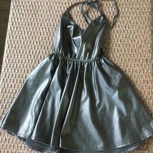American Apparel Leather Halter Dress
